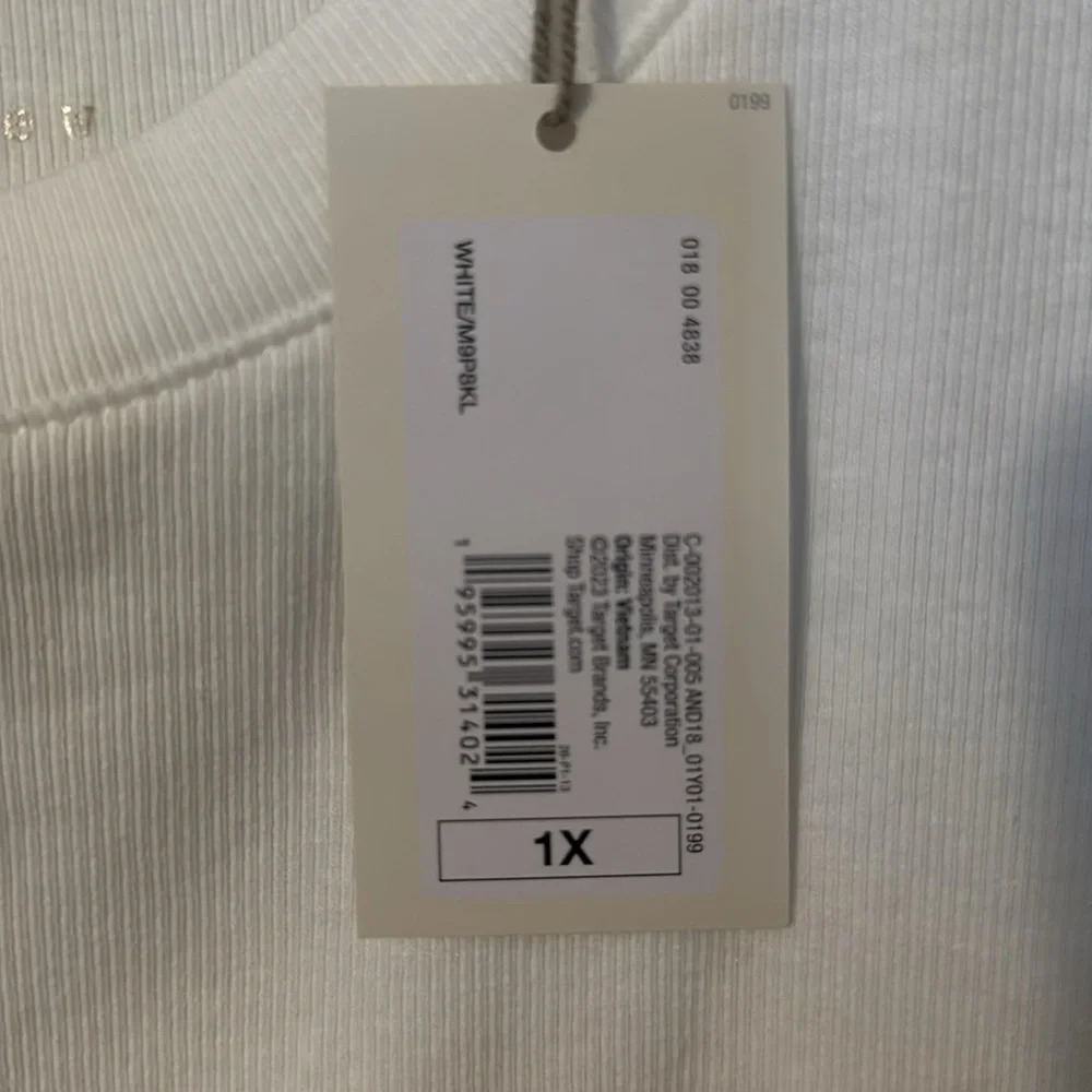 NWT A New Day White Short Sleeve Ribbed T-Shirt Size 1X - Picture 4 of 5